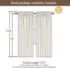 Chyhomenyc Black Semi Sheer Curtains 72 Inch Length 2 Panels Set, Light - Image 5