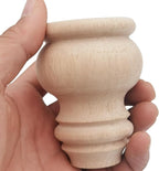 3" Tall Solid Wood Furniture Legs Unfinished Bun Feet - Image 6
