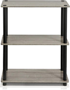 Furinno TURN-N-TUBE Storage Shelves, 3-Tier Book Shelf, Corner Shelf, Toolless - Image 3