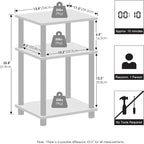 Furinno Just 3-Tier Turn-N-Tube Open Storage Nightstand, Plastic Poles - Image 2