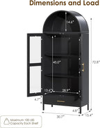 VEXPOR 73" Tall Arched Display Cabinet - Image 2