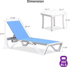 PURPLE LEAF Patio Chaise Lounge Chair Set of 3 Outside Aluminum Plastic - Image 2
