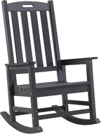 Psilvam Oversized Outdoor Rocking Chair, HDPE Porch Rocker Chairs by PsilvamGardenFurniture
