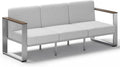 Outdoor Aluminum 3-Seat Sofa, Modern Patio Patio Furniture by ComfCove