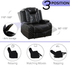 Power Leather Recliner Sofa Chair, Living Room Furniture Sets, Breathing - Image 4