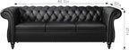 3 Piece Living Room Set, Chesterfield Leather Sofa Loveseat Couch Chair - Image 2