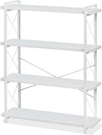HCHQHS Bookshelf, 4-Tier Industrial Bookcase, Freestanding Tall Bookshelves by HCHQHS
