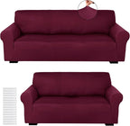 Peryiter 2 Pcs Sofa Covers Couch and Loveseat Covers Set Stretch Sofa Slipcover by Peryiter