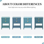 22" Blue Accent Side Cabinets, Modern Wood Sideboard - Image 6