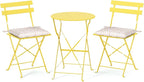 VINGLI Outdoor Folding Bistro Table and Chairs Set of 2, 3-Piece Bistro Set by VINGLI