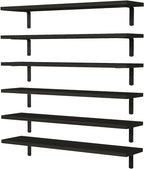 WOPITUES Wood Floating Shelves Set of 6, 24 inch Long Floating Shelves by WOPITUESOfficial