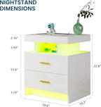 HNEBC Auto LED Nightstand with Wireless Charging Station & USB Ports, High - Image 2
