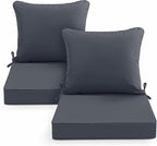 Summsun Outdoor Chair Cushion 19 x 19 Inch, Backrest and Seat Cushion Set by SUMMSUN