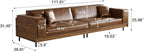 Mid-Century Modern Leather Sofa 111.81" - Image 2