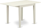 East West Furniture NDVA3-LWH-W 3 Piece Modern Dining Table Set Contains a - Image 3