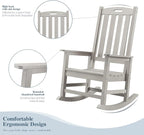 Psilvam Oversized Outdoor Rocking Chair Set of 2, Porch Rocker - Image 4