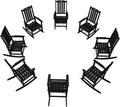 THOEOE Oversized Rocking Chair Set of 8, Outdoor Rocking Chair by THOEOE