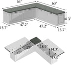 L Shape Storage Bench, Kitchen Breakfast Nook Bench, Backless Corner Bench Nook - Image 2