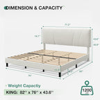 Novilla King Bed Frame and Headboard, King Bed Frame, Velvet Upholstered Bed - Image 2