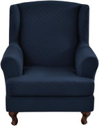 KRFOONN Stretch Wing Chair Slipcovers Printed 2 Piece Wingback Chair Covers by KRFOONN