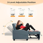 VINGLI Convertible Loveseat Sleeper Sofa, Cup Holders, Armrest - Image 6