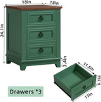 Joaxswe Farmhouse Night Stand Set of 2, Sofa Bed Side Table Chest of Drawers - Image 3