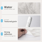 Art3d 120"x17.3" Self-Adhesive Wallpaper, Peel and Stick Grey Marble Paper - Image 2