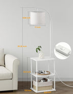 PARTPHONER Floor Lamp with Table, Night Stand with Lamp, Narrow Side Table with - Image 4