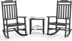 3 Piece Outdoor Rocking Bistro Set, Rocking Chairs Outdoor Furniture, Resin by GYMHILL