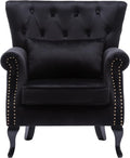 Mid Century Accent Chair Modern Button Tufted Armchair Club Chair Velvet by DMFurniture