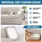 H.VERSAILTEX Modern Velvet Plush 4 Piece High Stretch Sofa Slipcover Sofa Cover - Image 6