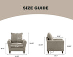 Mid-Century Accent Chair, Modern Linen Fabric Armchair - Image 2