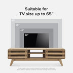 mopio Ensley 59" TV Stand with Slatted Door, Mid Century Modern Entertainment - Image 3