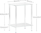 Tempered Glass Side Tables Set of 2 Acrylic End Table - Image 3