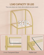 Hzuaneri Bookcase Bookshelf, Tempered Glass Arched Bookshelf - Image 6