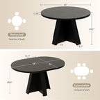 iPormis 43.3in-59in Extendable Round Dining Table - Image 2