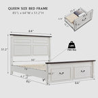 Aitjunz Farmhouse Queen Size Bed Frame - Image 2