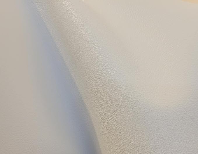 White Soft Faux Vegan PU Leather by The Yard Synthetic Pleather 0.9 mm Nappa by NATLeathers