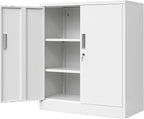 Wanfu Metal Storage Cabinet, Utility Room-White by Wanfu
