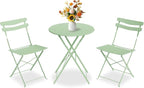 GarveeLife 3 Piece Patio Bistro Set, Folding Patio Bistro Table and Chairs Set by GarveeLife