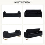 65" Storage Ottoman Bench, Chenille Storage Bench - Image 8