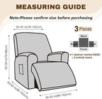 Gennia Recliner Chair Covers 3 Pieces Extra, Waterproof Jacquard Reclining - Image 4