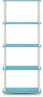 Furinno TURN-N-TUBE Storage Shelves, 5-Tier Book Shelf, Corner Shelf, Toolless - Image 5