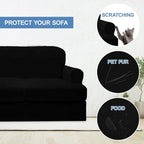 CUCRAF T Cushion Sofa Cover 4 Piece Slipcovers, Soft Thick Velvet Couch Cover - Image 4