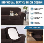 H.VERSAILTEX Modern Velvet Plush 4 Piece High Stretch Sofa Slipcover Sofa Cover - Image 6