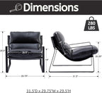 LukeAlon Modern PU Leather Accent Armchairs Set of 2, Upholstered Living Room - Image 2