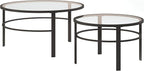 Henn&Hart Round Nested Coffee Table in Blackened Bronze, Coffee Table coffee by HennHart