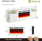 oneinmil 70” TV Stand with 36” Electric Fireplace, Large Modern Media - Image 3