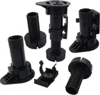 Jiozermi 12 Pack Black Plastic Cabinet Legs, Adjustable Furniture Feet - Image 3