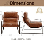 LukeAlon Modern PU Leather Accent Armchairs Set of 2, Upholstered Lounge Chair - Image 2
